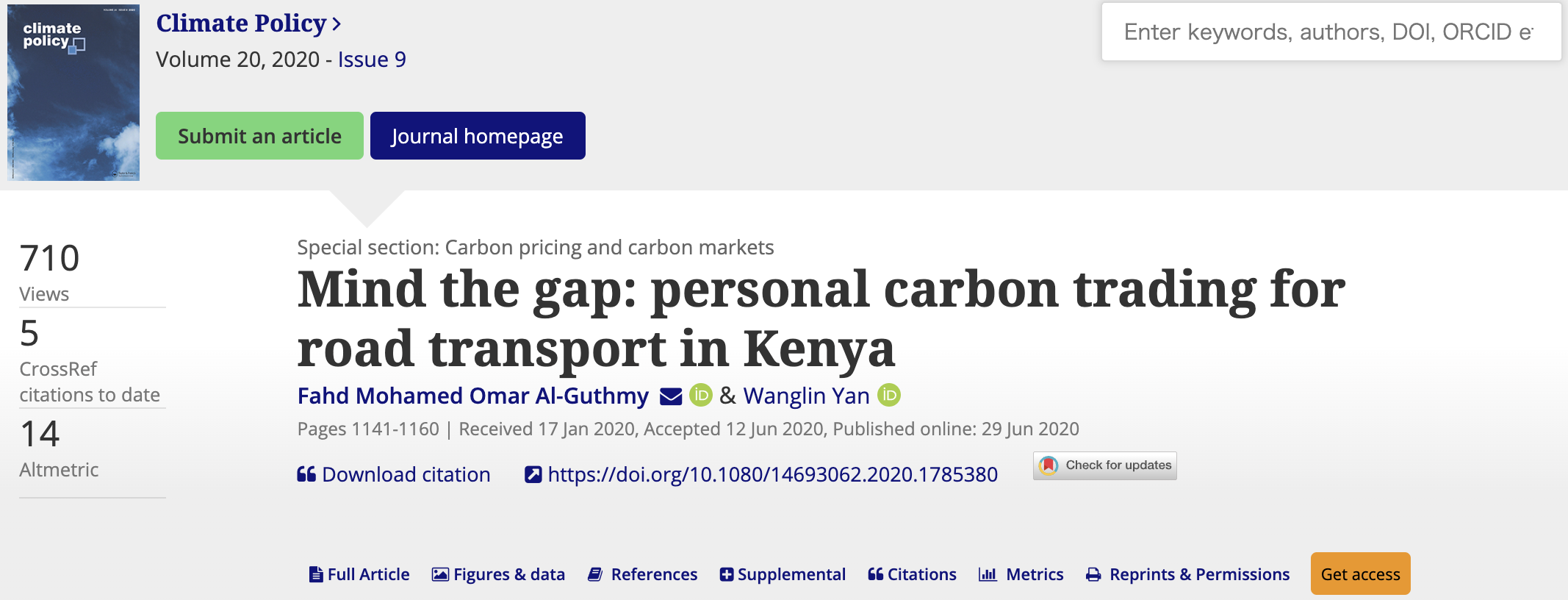 Mind the Gap: Personal Carbon Trading for Road Transport